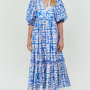 Hunter Bell Palmer Dress Blue Cobblestone XL NWT